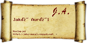 Jakó Aurél névjegykártya